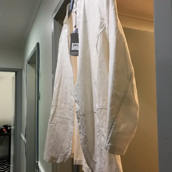 Size 20 NWT White Linen over-jacket/coat - Picture 3 of 15